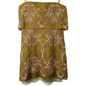 bcbg gold strapless dress Bcbgmaxazria Strapless Sequin Mini Dress In Gold Black - 65% Off